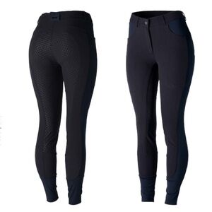 Horze Women’s Saphira Ventilated Full Seat Breeches in Very Dark Blue size 24R